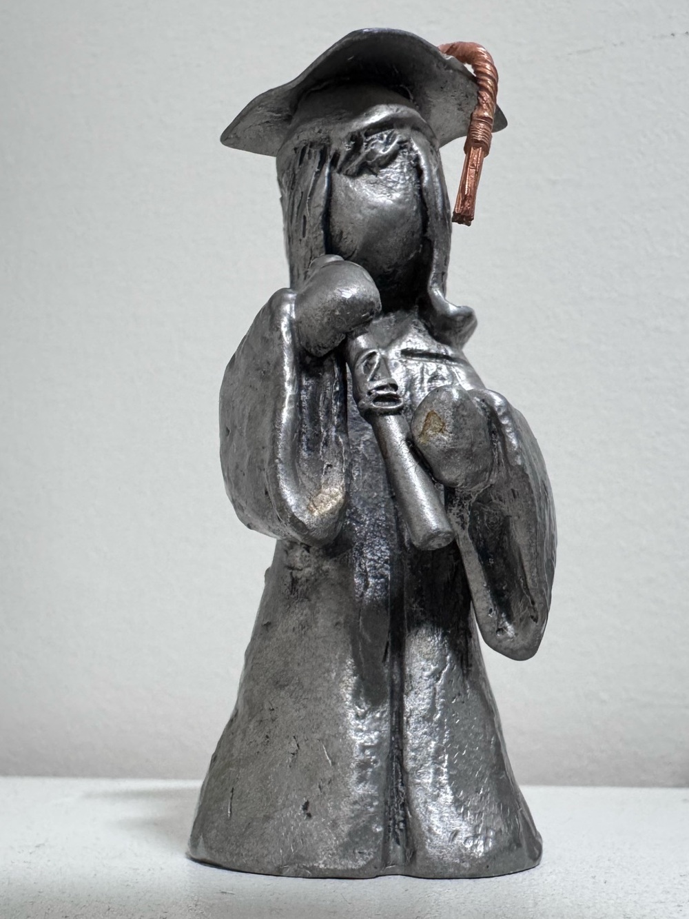 Vintage Hudson Pewter Walli Ortman Graduation Girl Figurine Copper Tassel 067